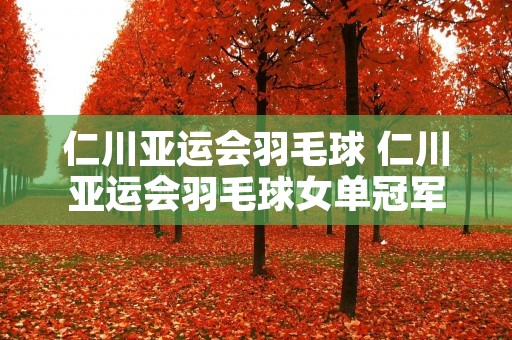 仁川亚运会羽毛球 仁川亚运会羽毛球女单冠军
