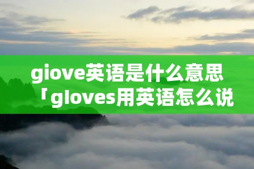 giove英语是什么意思「gIoves用英语怎么说」