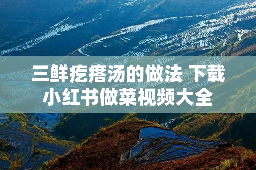 三鲜疙瘩汤的做法 下载小红书做菜视频大全