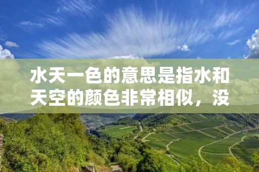水天一色的意思是指水和天空的颜色非常相似,没有明显的界限,仿佛水和天空融为一体。这种景象常常出现在湖泊、海洋或者辽阔的平原上,给人一种宁静、和谐的感觉。