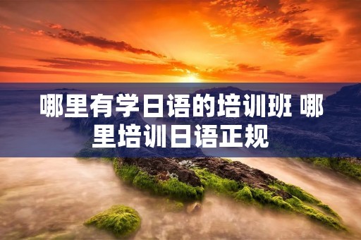 哪里有学日语的培训班 哪里培训日语正规