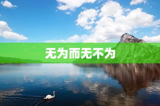 无为而无不为
