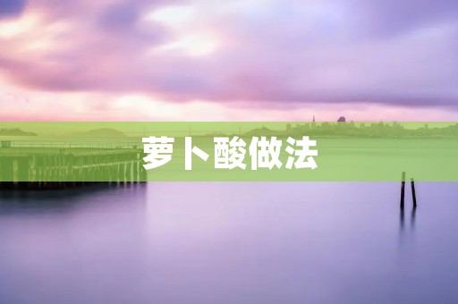 萝卜酸做法：营养丰富，制作简单，美味可口
