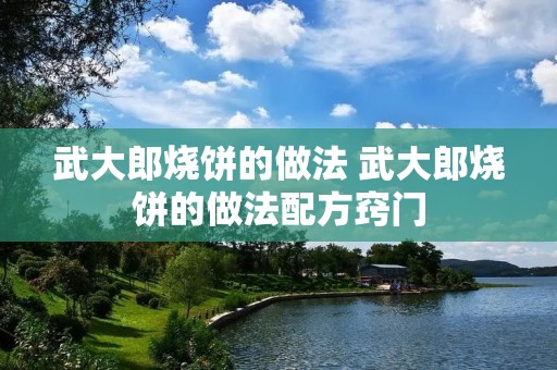 武大郎烧饼的做法 武大郎烧饼的做法配方窍门