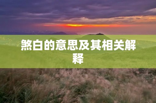 煞白的意思及其相关解释