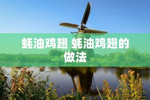 蚝油鸡翅 蚝油鸡翅的做法