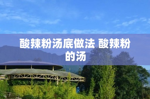 酸辣粉汤底做法 酸辣粉的汤 酸辣粉汤底做法 酸辣粉的汤