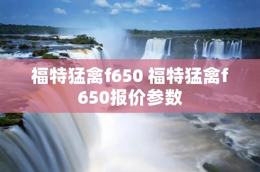 福特猛禽f650 福特猛禽f650报价参数