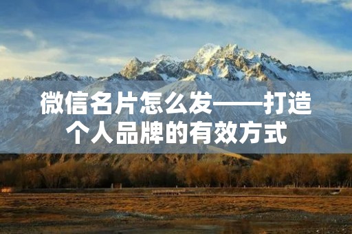 微信名片怎么发——打造个人品牌的有效方式