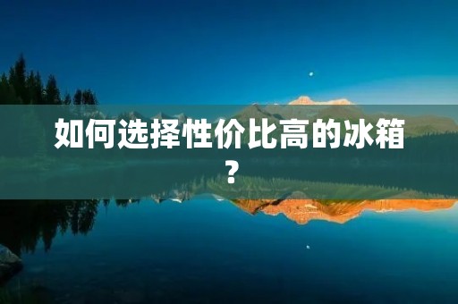 如何选择性价比高的冰箱？