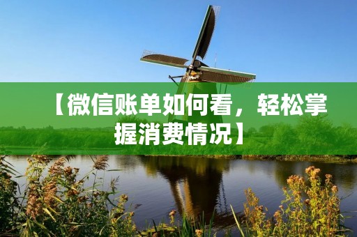 【微信账单如何看，轻松掌握消费情况】