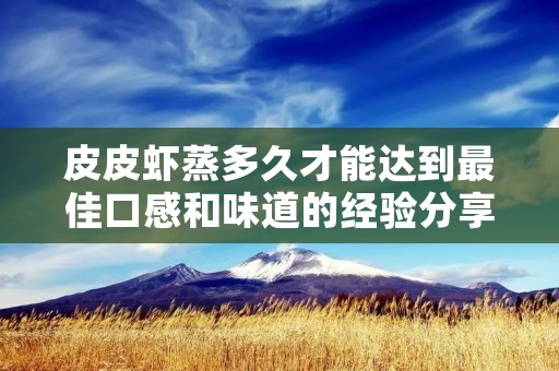 皮皮虾蒸多久才能达到最佳口感和味道的经验分享