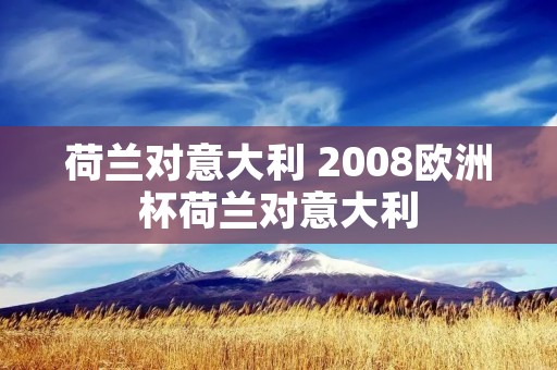 荷兰对意大利 2008欧洲杯荷兰对意大利 荷兰对意大利 2008欧洲杯荷兰对意大利