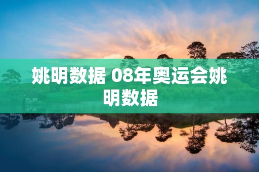 姚明数据 08年奥运会姚明数据