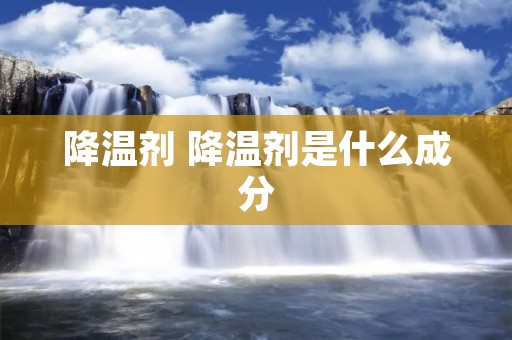 降温剂 降温剂是什么成分 降温剂 降温剂是什么成分