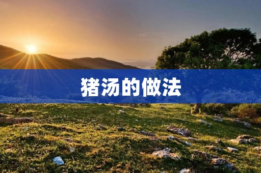 猪汤的做法：浓香美味的中式烹饪艺术