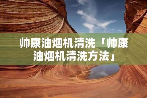 帅康油烟机清洗「帅康油烟机清洗方法」