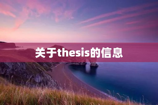 关于thesis的信息