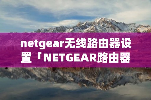 netgear无线路由器设置「NETGEAR路由器因特网设置」