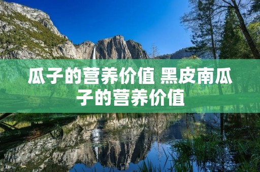 瓜子的营养价值 黑皮南瓜子的营养价值