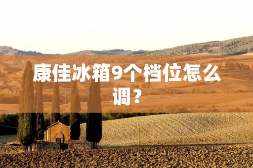 康佳冰箱9个档位怎么调？