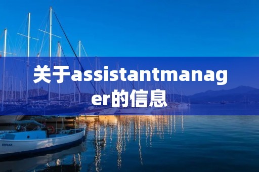 关于assistantmanager的信息