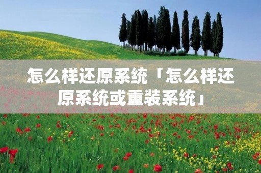 怎么样还原系统「怎么样还原系统或重装系统」