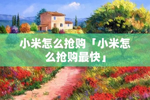 小米怎么抢购「小米怎么抢购最快」