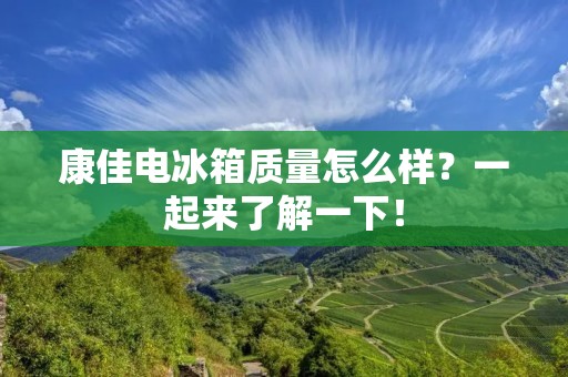 康佳电冰箱质量怎么样?一起来了解一下! 康佳电冰箱质量怎么样?一起来了解一下!