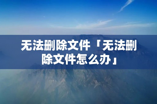 无法删除文件「无法删除文件怎么办」