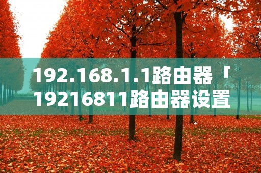 192.168.1.1路由器「19216811路由器设置」