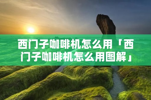 西门子咖啡机怎么用「西门子咖啡机怎么用图解」