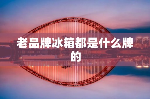 老品牌冰箱都是什么牌的