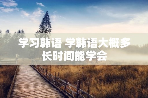 学习韩语 学韩语大概多长时间能学会