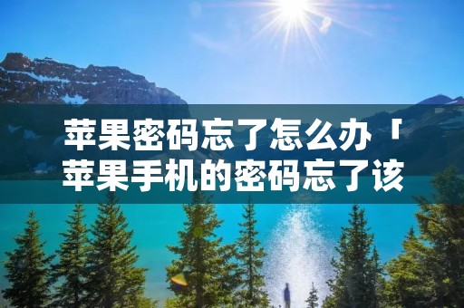 苹果密码忘了怎么办「苹果手机的密码忘了该怎么办」 苹果密码忘了怎么办「苹果手机的密码忘了该怎么办」