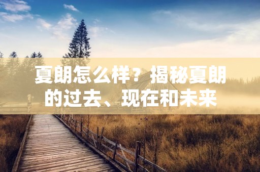 夏朗怎么样？揭秘夏朗的过去、现在和未来