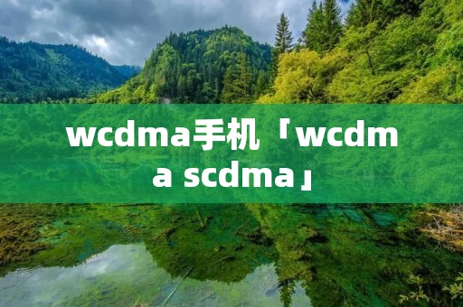 wcdma手机「wcdma scdma」