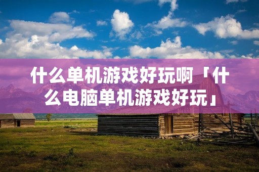 什么单机游戏好玩啊「什么电脑单机游戏好玩」