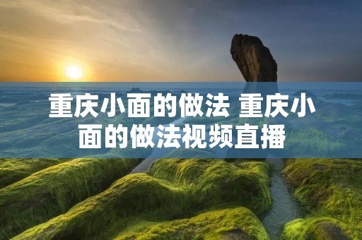 重庆小面的做法 重庆小面的做法视频直播