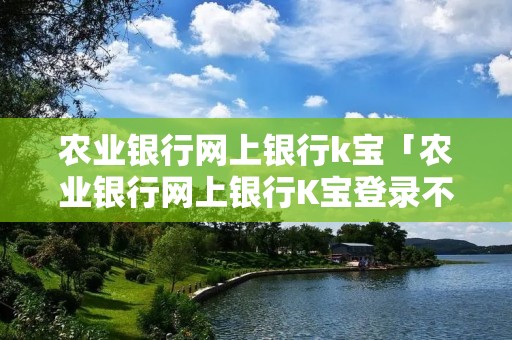 农业银行网上银行k宝「农业银行网上银行K宝登录不了」