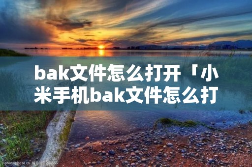 bak文件怎么打开「小米手机bak文件怎么打开」