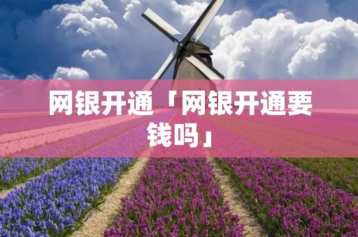 网银开通「网银开通要钱吗」