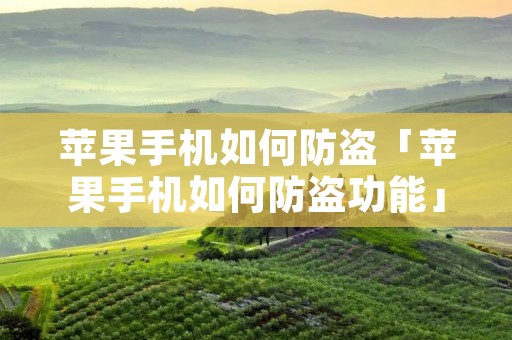 苹果手机如何防盗「苹果手机如何防盗功能」 苹果手机如何防盗「苹果手机如何防盗功能」