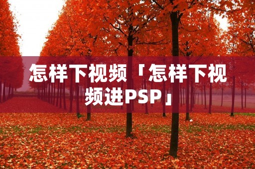 怎样下视频「怎样下视频进PSP」 怎样下视频「怎样下视频进PSP」