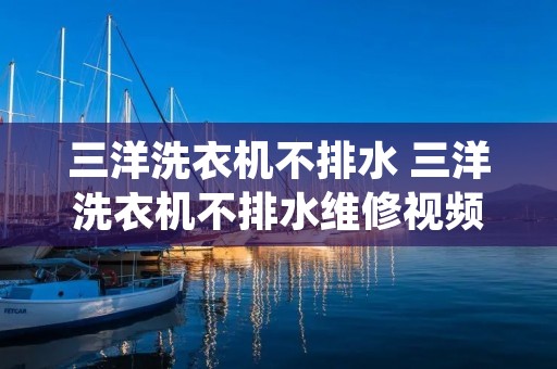 三洋洗衣机不排水 三洋洗衣机不排水维修视频