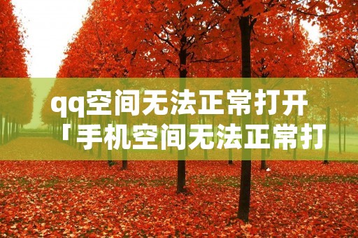 qq空间无**常打开「手机空间无**常打开」