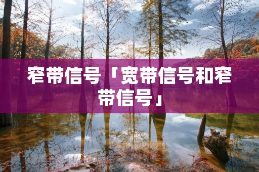 窄带信号「宽带信号和窄带信号」