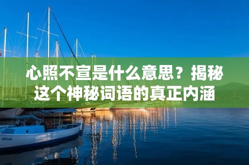 心照不宣是什么意思?揭秘这个神秘词语的真正内涵