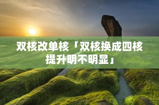 双核改单核「双核换成四核提升明不明显」
