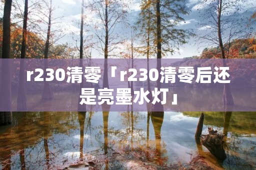 r230清零「r230清零后还是亮墨水灯」